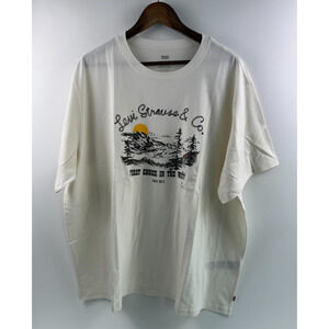 Levi's Men Relaxed Fit Short Sleeve Graphic T-Shirt Off White XXL NWT